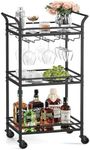 VASAGLE Bar Cart, Home Bar Serving 