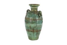 Deco 79 Ceramic Decorative Vase Distressed Centerpiece Vase, Flower Vase for Home Decoration 13" x 12" x 23", Green