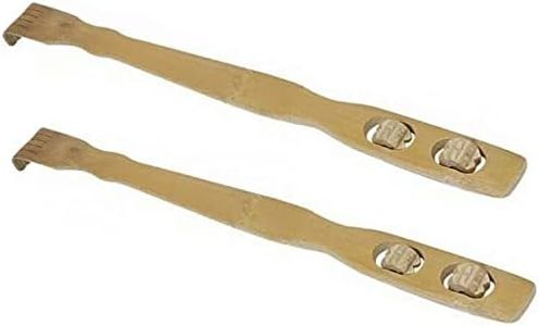 2 pieces Bamboo Wooden Back Scratcher massage rolls Long reach itchy relief