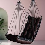 JULJULIA Hammock Swing Hanging Chair uyyala jula for Adult Kids Indoor Outdoor Balcony Sturdy Cotton Weave Max 200 kgs - Low Coffee - DN-16