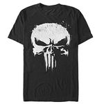 Marvel Men's Punisher Streaked Skull Symbol T-Shirt - Black - Medium