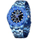 SWISSTYLE Men's Quartz Watches, Stainless Steel and Rose Gold-Plated, Water Resistant, Made in INDIA (Blue)