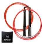 Beast Rope by Beast Gear – Speed Skipping Rope for Fitness, Conditioning & Fat Loss. Ideal for Crossfit, Boxing, MMA, HIIT, Interval Training & Double Unders (Beast Rope Fire)