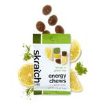 Skratch Labs Energy Chews | Energy Gummies for Running, Cycling, and Sports Preformance | Energy Gel Alternative | Matcha + Lemon (10 Pack) | Gluten Free, Vegan