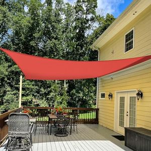 TANG Sunshades Depot 12x12 Feet Sun Shade Sail Square Canopy Shade Cover UV Block for Backyard Pergola Porch Deck Garden Patio Outdoor Activities RED