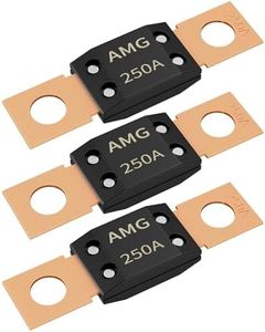 Joinfworld 250A MEGA Fuse, High Current Bolt Mount Automotive 250 Amp MEGA/AMG Fuse for Cars, Trucks, Construction Vehicles, Buses, Caravan Cars, Boats - 3Pcs
