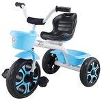 Toyzoy Comfy Lite Kids|Baby Trike|Tricycle with Dual Storage Basket for Kids|Boys|Girls|Cycle for Kids 1-4 Years TZ-537 (Blue)