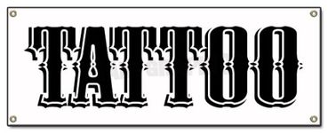 72" TATTOO BANNER SIGN shop artist signs gun neon