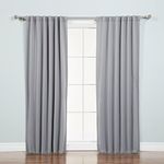 Best Home Fashion Basic Thermal Insulated Blackout Curtains - Back Tab/Rod Pocket - Grey - 52" W x 84" L – (Set of 2 Panels)