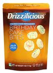 Drizzilicious Birthday Cake Mini Rice Cakes - 4oz (113g) Single Pack | Sinless Chocolatey Snack Bites - Rice Crisps Reinvented | Gluten-Free, Kosher Certified, Dairy-Free