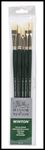 Winsor & Newton Winton Long Handle Brush (5 Pack) (Round 6, Filbert 6, Flat 6, Bright 8, Fan 3)