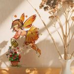 funlife Peel and Stick Floral Fairy Wall Decal Vintage British Watercolor Wall Stickers, Transparent PVC Kids Wall Art Decor for Revamping Nursery Bedroom Playroom