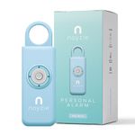 Personal Alarm NOYZIE Personal Safety Alarm with LOUD 125db Siren and 200-Lumen Strobing LED Light - Self Defence Rope Alarm Keyring Keychain for Women, Men, Elderly & Dog Walkers (Blue)