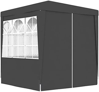 'vidaXL Professional Party Tent | Anthracite-Coloured | Outdoor Canopy with Side Walls | Steel Frame | UV and Water-Resistant | 2x2 Meters with 2.4 Meter Height