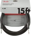 Fender Professional Series Instrument Cable 15ft,4.5m, Engineered to Avoid Twisting, Straight-to-Straight Connectors, Black