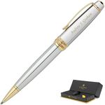 Engraved Cross Bailey Medalist Ballpoint Pen Finished in Chrome with Gold Trim. Personalized Executive Gift for Business Milestone or Graduation.