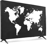 kwmobile Dust Cover for 55" TV - Flat Screen TV Protector - Travel Outline White/Black