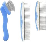 We Love Doodles Dog Grooming Comb Set & Mini Slicker Brush Bundle - Grooming Comb & Mini Slicker Brush For Small Puppy Kit - Removes Tangles & For Dematting - For Matted Hair -Made in USA