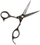 BUD3E ShearsDirect Japanese 440c Stainless Steel Titanium Cutting Shear with Anatomic Thumb, Black, 5 Inch