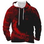 Sweatshirts for Men UK Bloody Halloween Print Plus Size Hoodie Casual Tops Gradient Rendering Color Long Sleeve Y2k Jacket Autumn Winter Men's Blouse Outdoor Sports Daily Essentials Coat Sales