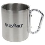 Summit 300ml Stainless Steel Mug - Double Wall Carabineer Handled - Camping Hiking