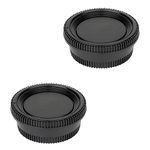 2 Pack Rear Lens Cap and Camera Body Cap Cover Kit for Nikon D3500 D3400 D3300 D3200 D3100 D5100 D5200 D5300 D5500 D5600 D7000 D7100 D7200 D7500 D600 D610 D750 D850 and more F Mount Camera Lens