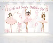 5x3 FT 'Twirls and Swirls, Birthday Girl' Ballerina Birthday Party Backdrop