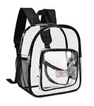 PROUDME Clear Transparent Backpack Water Resistant Small Backpack Trendy Girls School Bag suitable for men and women heavy-duty PVC transparent bag (Made in India)