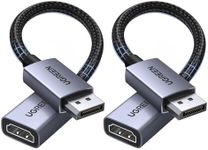UGREEN 4K Displayport to HDMI Adapter 2Pack Uni-Directional Braided DP to HDMI Cable Aluminium Male to Female Converter Multi-Screen Compatible with Monitor Projector HDTV Dell Laptop HP AMD NVIDIA