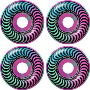 Spitfire Skateboard Wheels 52mm F4 99A Multi Swirl Classics Pink/Teal