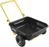 Gorilla Carts GCR-4 Poly Dump Cart, 2-Wheel Garden Wagon with Foldable Handle, 4 cu ft, 300 lb. Capacity, Black/Yellow