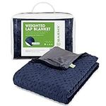 BARMY Weighted Lap Blanket (48"x24", 6lbs) Weighted Lap Pad with Removable Cover for Adults, Teens and Kids, Cotton Inner Blanket, Weighted Throw Blanket - Navy Blue