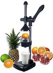 HKUTOTECH Aluminium Hand Press Citrus Fruit Juicer, Cold Press Juicer, Manual Hand Press Juicer and Squeezer for Fruits and Vegetables - Big (Made in India) Super Black.