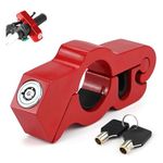 Universal Motorcycle Handlebar Lock, Helmet Lock Set Motorcycle Throttle Lock Red with Key, Security Lock Front Brake and Clutch Locks for Dirt Bike, for Sports Bikes, Mountain Bike, ATVs