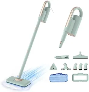 Newbealer Steam Mop & Detachable Handheld Cleaner, 250ml 1200W Powerful Floor Steamer, 3 Adjustable Levels for Carpet Laminate Hardwood Grout, with Carpet Glider, 7 Multi-purpose Accessories & 2 Pads