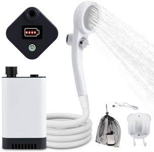 Upgrade Portable Camping Shower, Portable Shower for Camping, Outdoor Camp Shower Pump with 5200mAh Battery, 90 Mins Shower Time, Electric Shower Pump for Outdoor Bathing Pet Cleaning Garden Watering