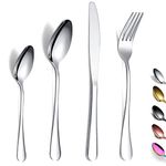 Cutlery Set 24 Pieces,Kyraton Stainless Steel Tableware Set,Stainless Steel Flatware Set,Stainless Steel Flatware Silverware Sets,Dishwasher Safe.