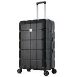 ATX Luggage Large Suitcase Super Lightweight Durable ABS Hard Shell Suitcase with 4 Dual Spinner Wheels and Built-in TSA Lock (Black, 110Liter)