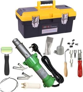 Seababyhouse 1600W LED Light Plastic Hot Air Welding Gun Complete Tool Set Handheld Torch Welder Pistol with Flooring Butterfly Repair Welding Kit Carry Case