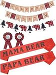 Lumberjack Welcome Baby Baby Shower Decoration, Buffalo Plaid Baby Shower, Timber Plaid Baby Shower, Jute Burlap Baby Shower Party Decor, Buffalo Timber Plaid Party Decoration, Mama Papa Bear Sashes a