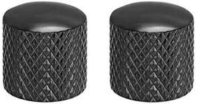 sourcing map 6mm Metal Potentiometer Control Knobs for Electrical Guitar Bass Volume Tone Knobs Black 2pcs