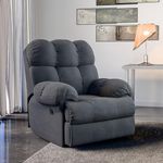 Green Soul Shangri-La| Single Seater Electric Recliner Sofa with Oversized Backrest, Premium Comfort and Soft Suede Fabric | Motorized Recliner |3 Years Warranty (Dark Grey) with Installation