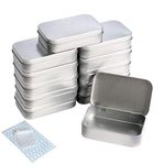 DUOFIRE Rectangular Tin Box with Lid Metal Container Small Tin Kit Storage Box 12 Pieces