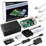 GeeekPi Raspberry Pi 4 8GB Starter Kit - 128GB Edition, Raspberry Pi 4 Case with PWM Fan, Raspberry Pi 18W 5V 3.6A Power Supply with ON/Off Switch, HDMI Cables for Raspberry Pi 4B (8GB RAM)