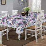 Kuber Industries Floral Print Dining Table Cover 6 Seater|Exclusive Table Cloth|Table Sheet for Dining, Party, Events|Waterproof Table Protector|Indoor and Outdoor Use 90x60 (Cream)