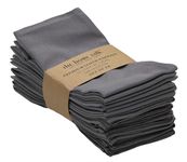 Cloth Napkins Set of 12 (18x18 Inches or 46x46 CM) 100% Cotton Everyday Use Premium Quality Cloth Napkins Ultra Soft Perfect Dinner Napkins/Table Napkins - Grey - The Home Talk