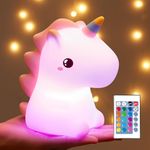 Unicorn Night Light Kids Unicorn Gifts for Girls, 16 Colours+Remote Control Baby Night Light Newborn Night Lamp, Battery Night Light Baby Girl Gift, Kids Night Light Bedroom, Kawaii Cute Room Decor