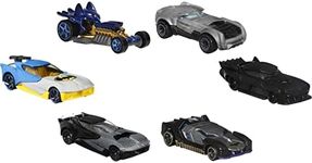 Hot Wheels Toy Cars 6-Pack, Set of 6 Batman Character Vehicles in 1:64 Scale, Inspired by Various Batman Characters (Styles May Vary)