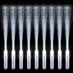 200 PCS White Fiber Optic Lights Wand LED Wedding Sparklers Fireworks Party Glow Sticks Dance Floor Props Light up Wands with 3 Light Modes for Wedding Send Off,Halloween,New Year,Birthday Party Favor