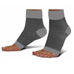 Ecosync Open Toe Bamboo Cotton Compression Socks | Unisex | Nano Compression Socks for Neuropathy | Grey | Plantar Fasciitis Relief | Arch Support | Foot & Ankle Swelling | Injury Recovery | Heel Pain